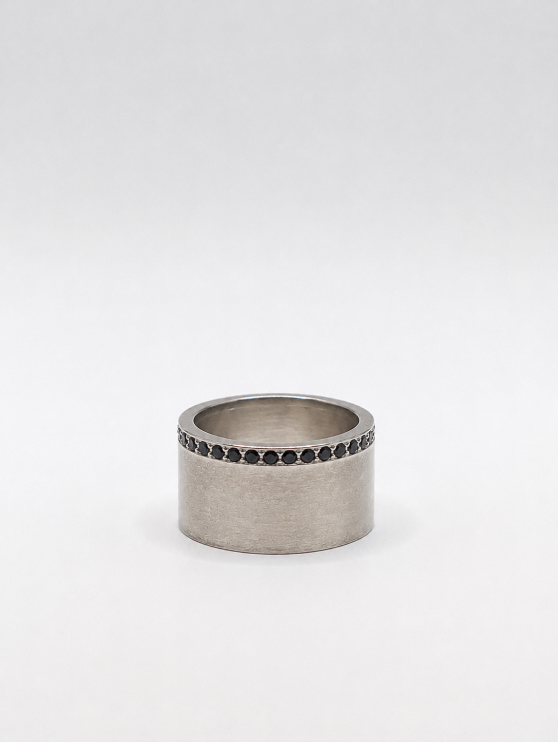 Sterling Silver Ring with Black Sapphires