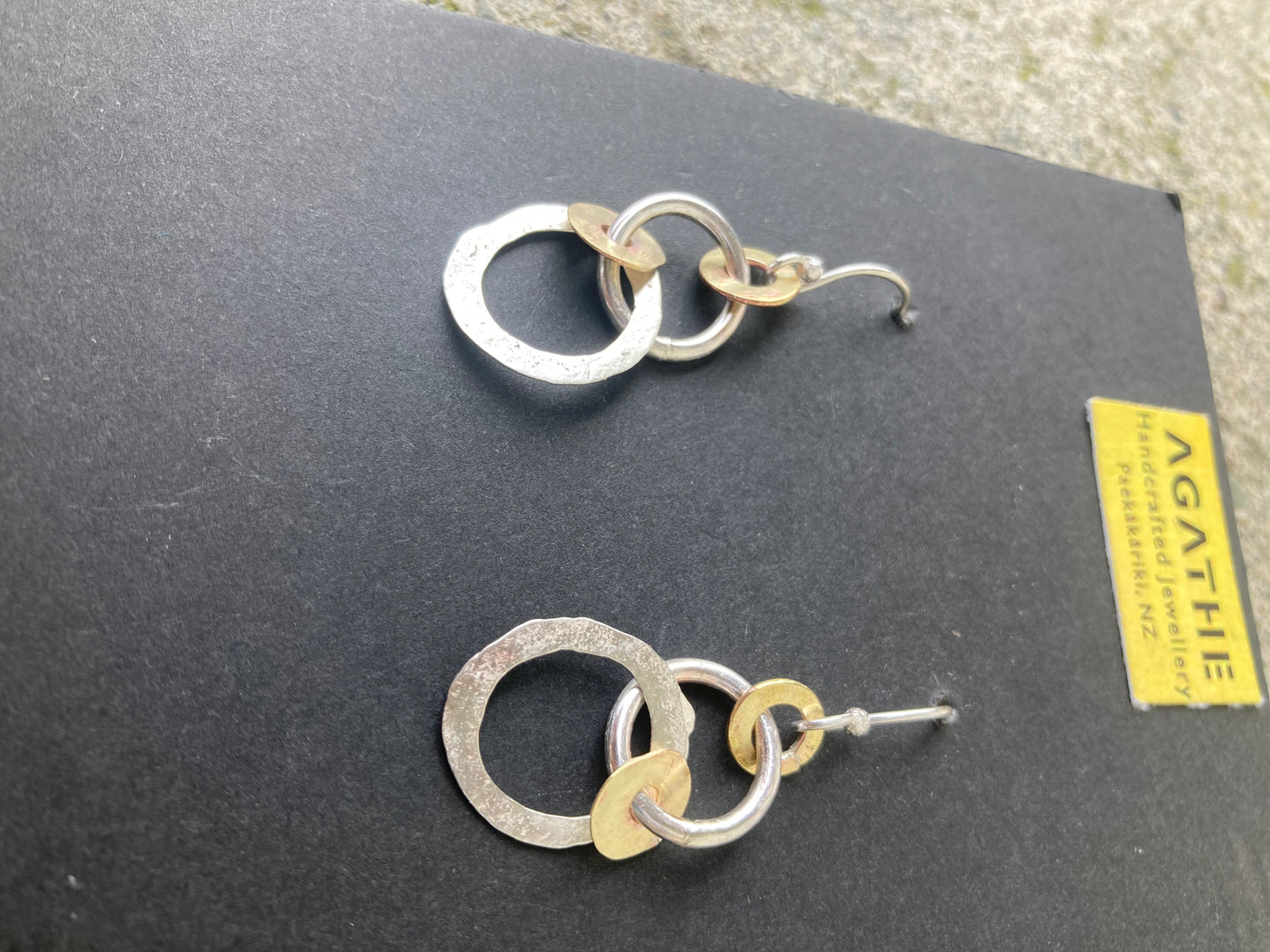Silver Brass Hoops