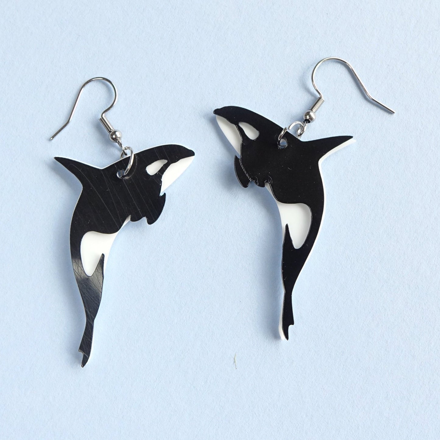Orca Earrings | Recycled Ice Cream Container Lids