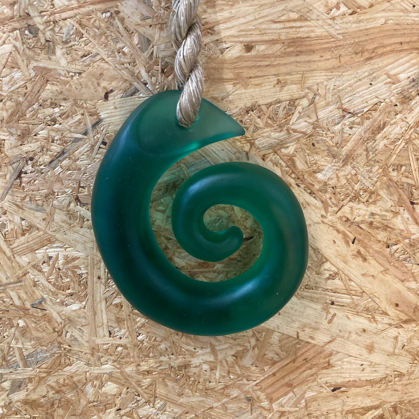 Life - Cast glass Koru - Emerald