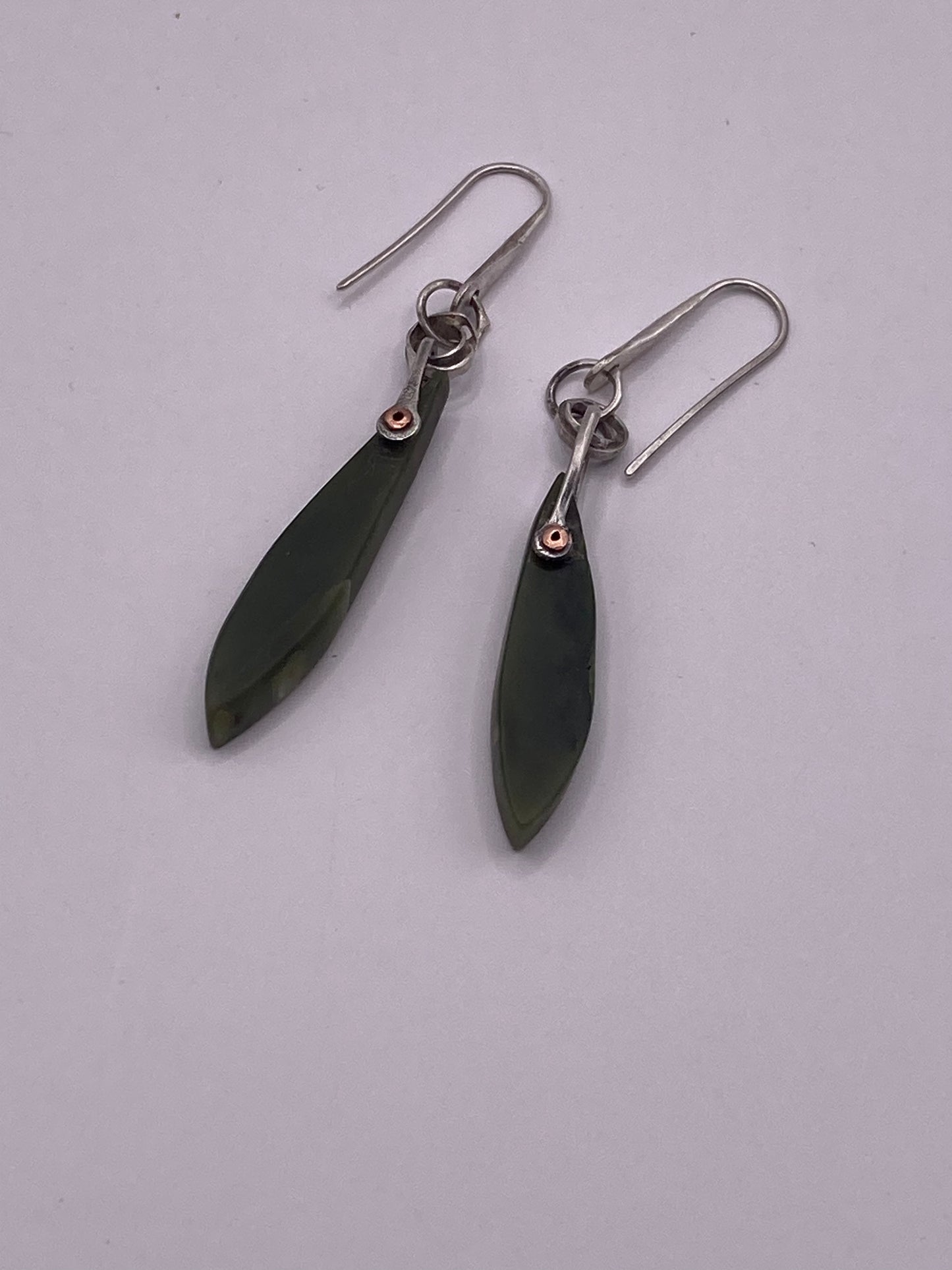 Silver Link and Copper Rivet Earrings