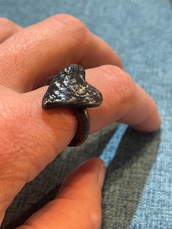 Oxidised Bronze Heart Ring