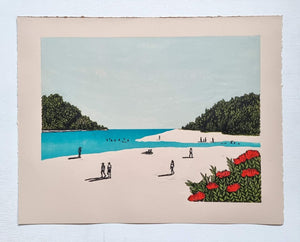 2pm, Hot Sand - Linocut Print