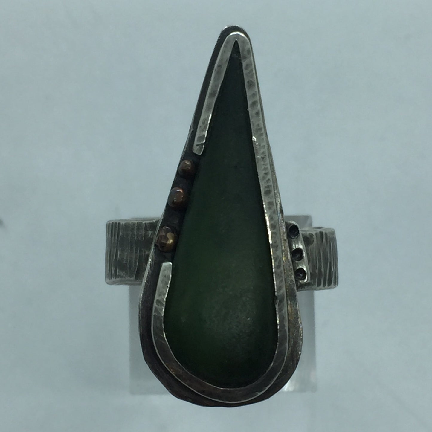 Recycled Silver and Pounamu Ring