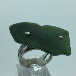 Recycled Silver and Pounamu Ring