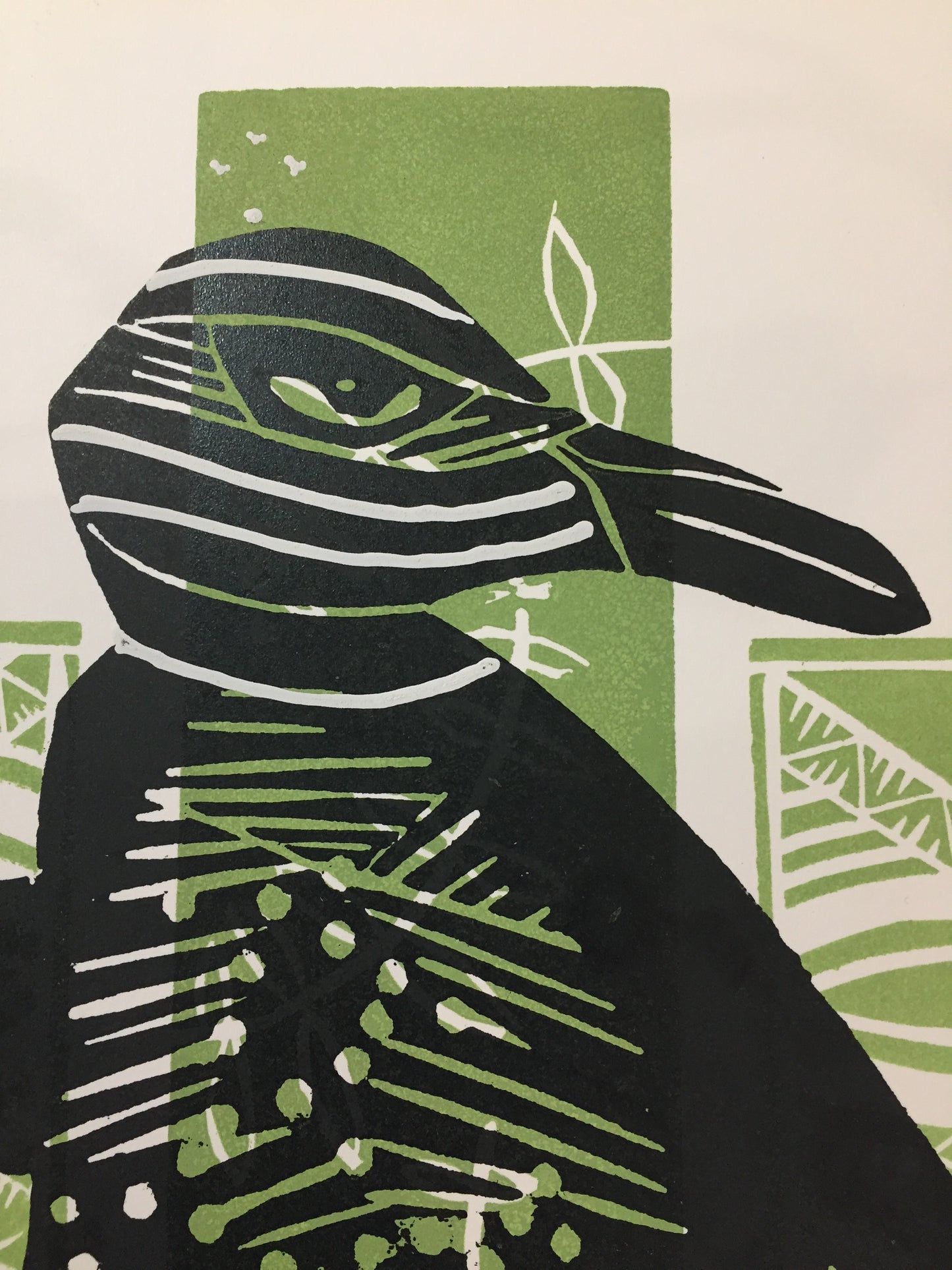 HH MM Hand Coloured Woodblock Print - Sheyne Tuffery