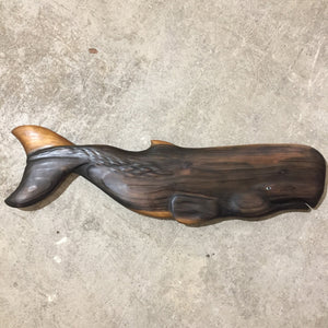Sperm Whale - Redwood Carving - Right Facing