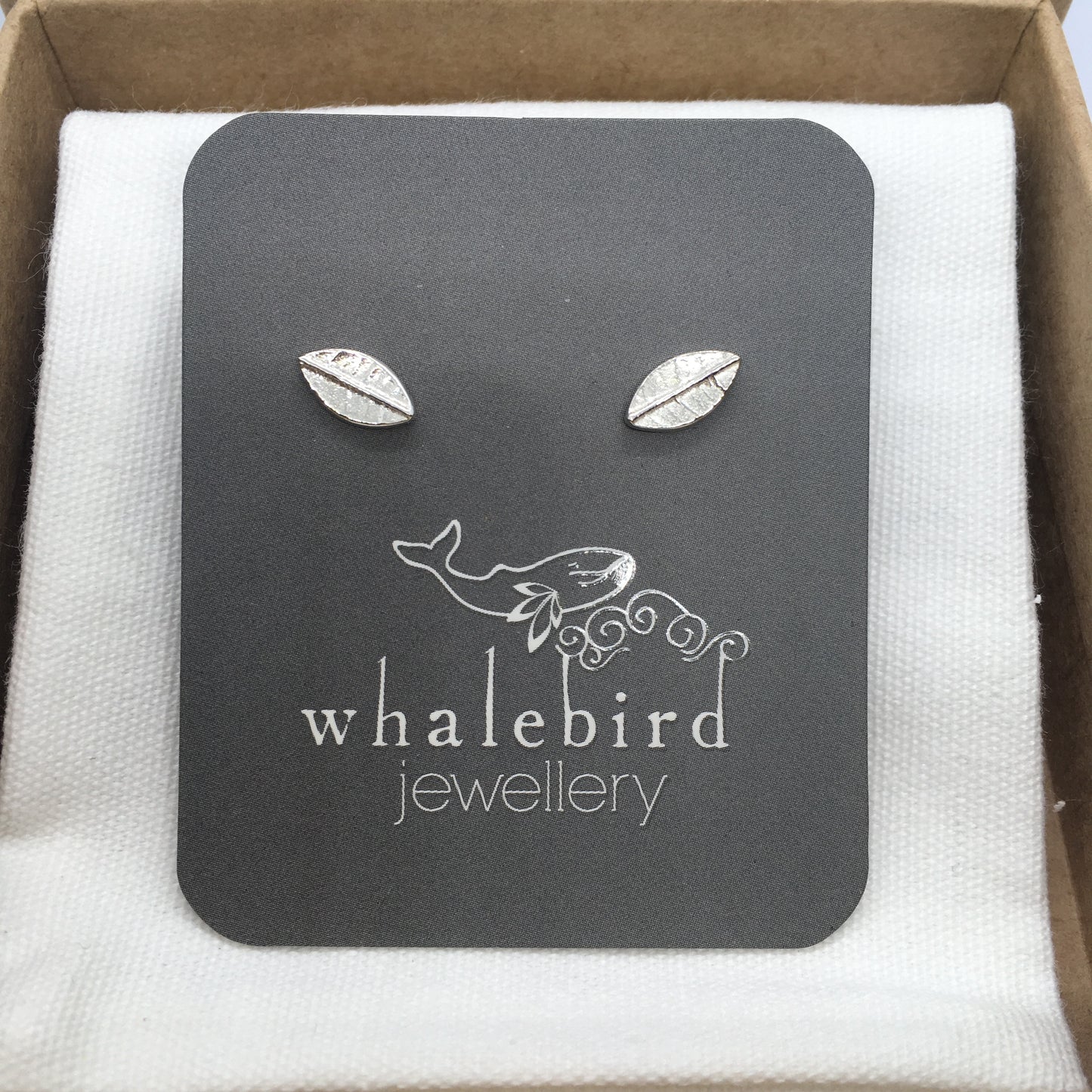 Leaf Stud Earrings - Silver