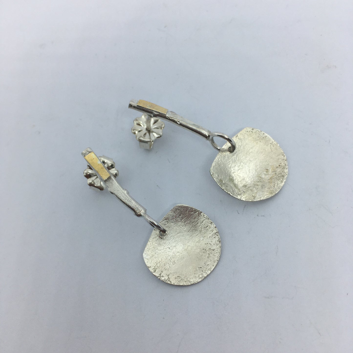 Patterned Silver Dangle Earrings