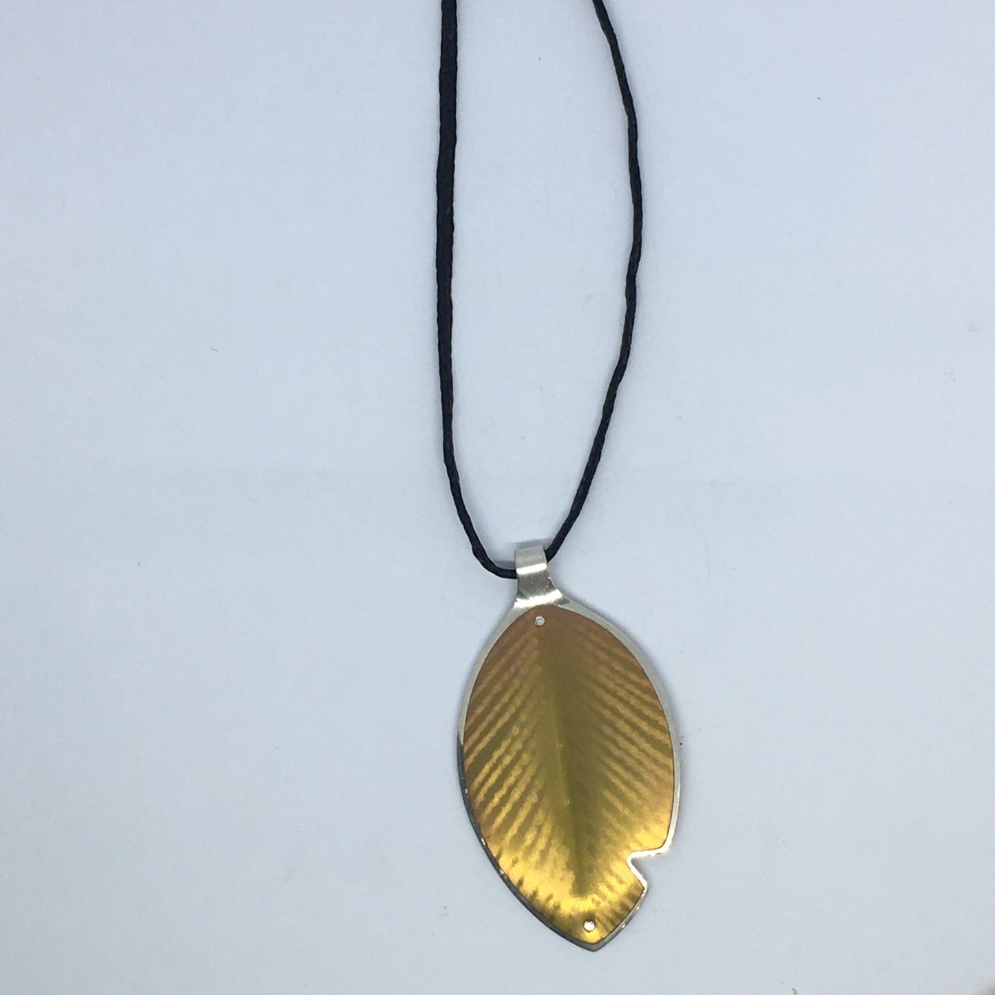 Gold Pohutukawa Leaf with Bite Pendant