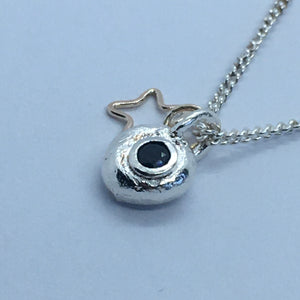 Blue Sapphire and Star Necklace
