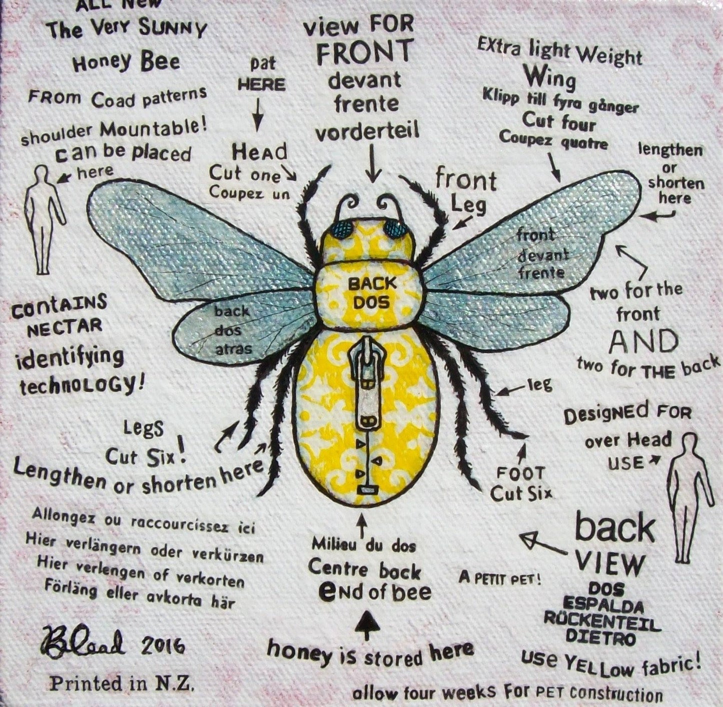 The Very Sunny Honey Bee Print