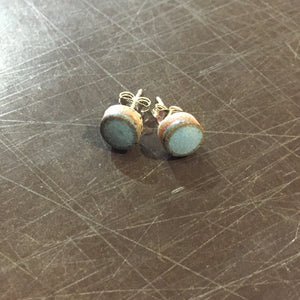 Speckle Dot Stud Ceramic Earrings