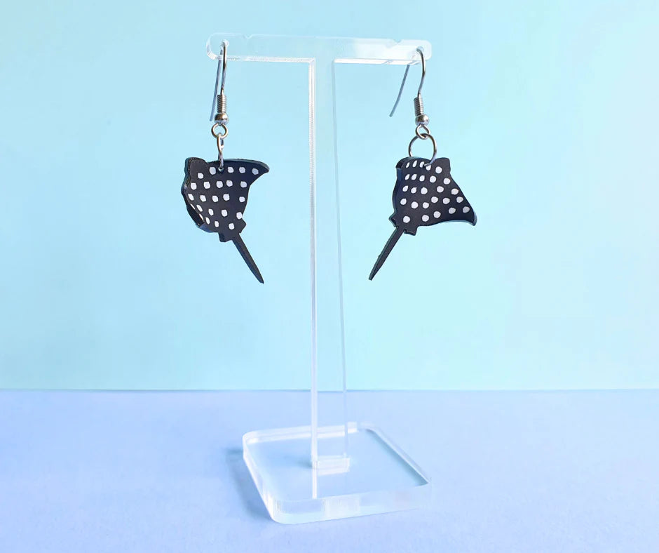 Eagle Ray Earrings| Recycled 3D Printer Waste