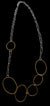 Brass Silver Hoop Chain Necklace