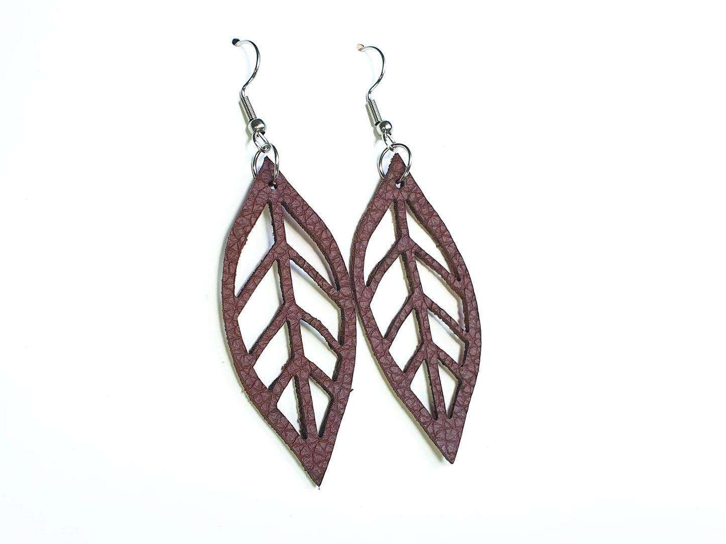 Autumn Leaves Earrings - Salvaged Leather Scraps