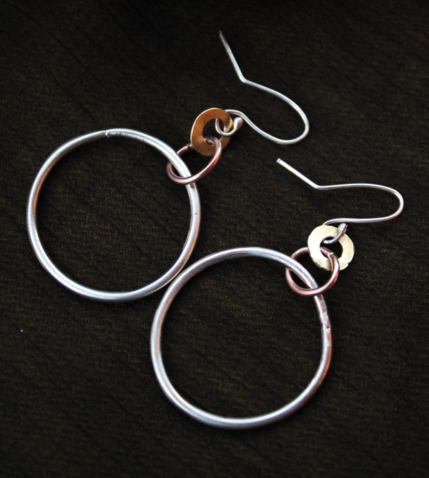 Silver Round Hoop Earrings