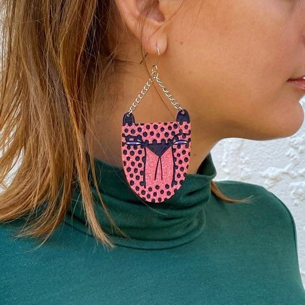 Grumpy Cheetah Earrings