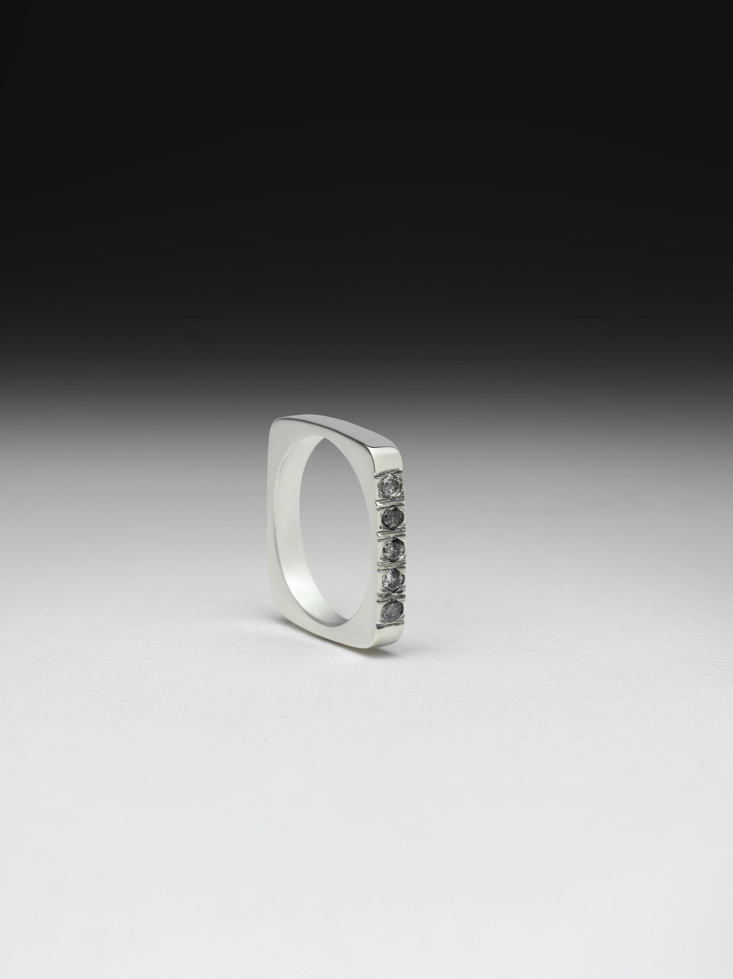 “Anniversary” - Square Ring with Diamonds