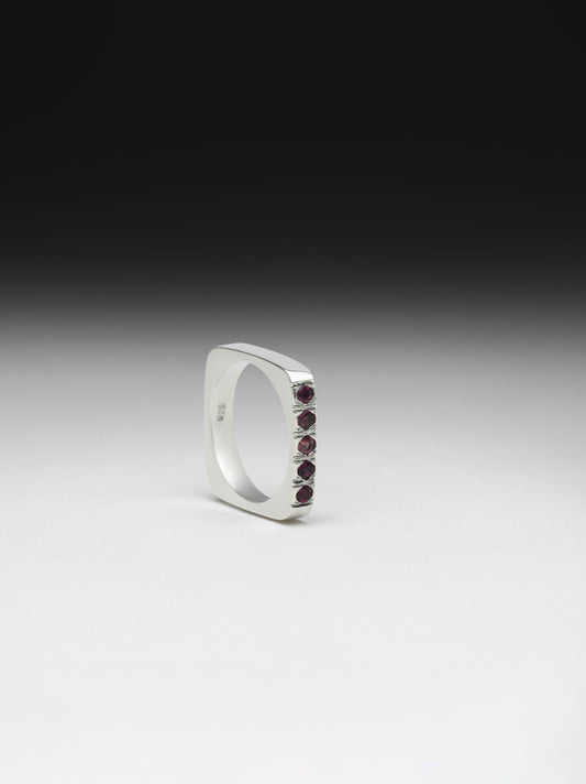 The Classic Square Ring with Sapphires