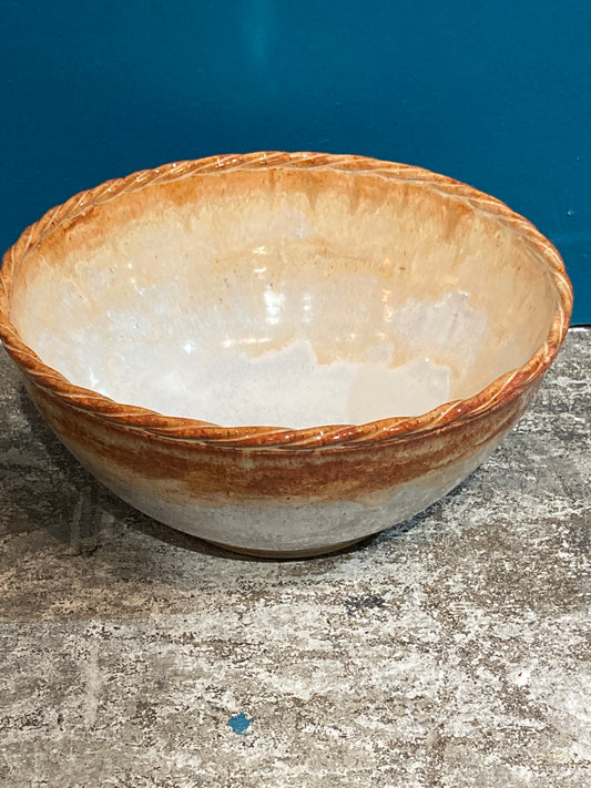 Ceramic Serving Bowl Twist Rim
