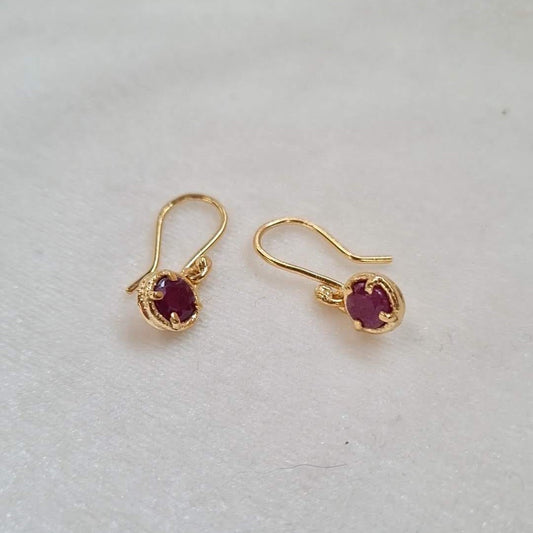 Red Ruby Drop Earrings