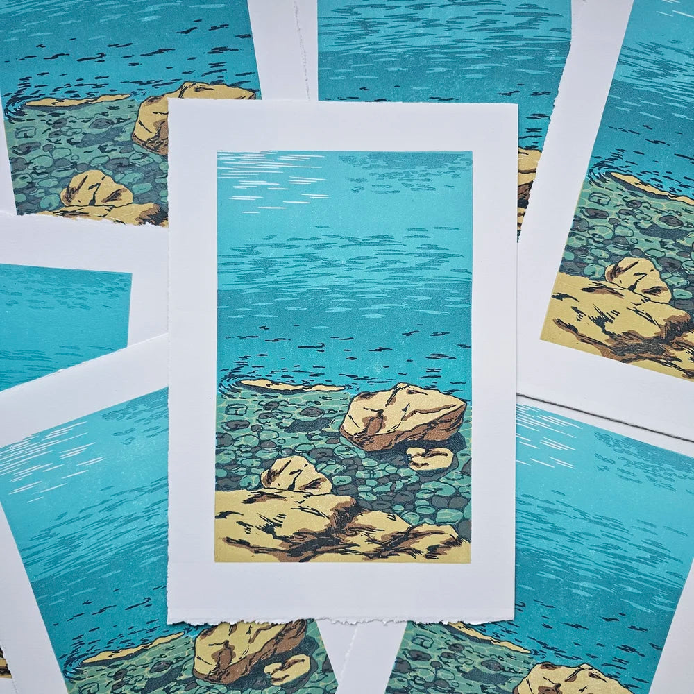 Quiet Spot - Multi-block Linocut