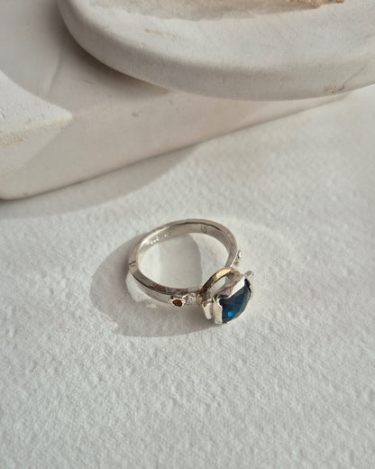 Cushion Quartz & Sapphire Ring
