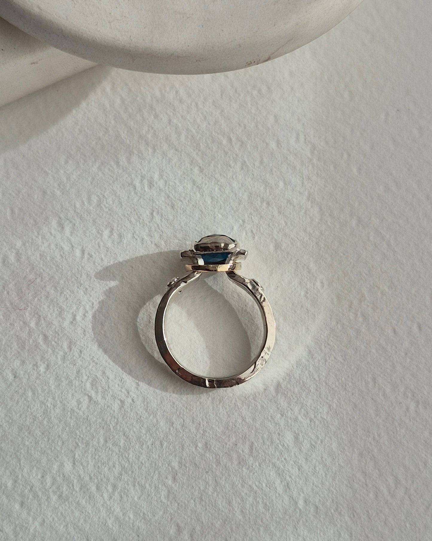 Cushion Quartz & Sapphire Ring