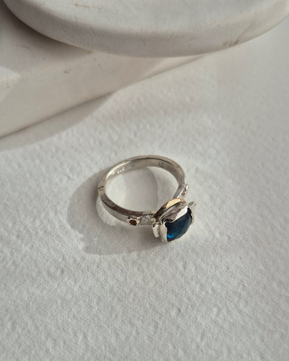 Cushion Quartz & Sapphire Ring