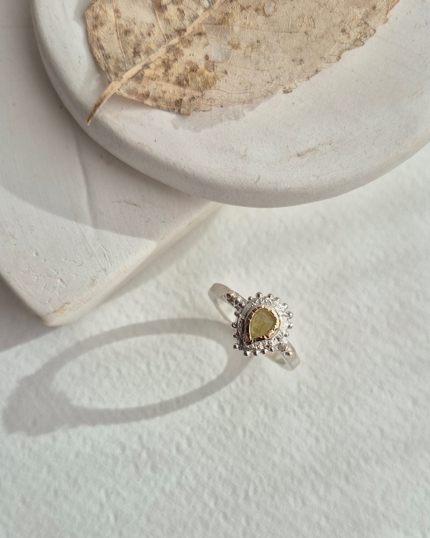Yellow Diamond Pear Ring