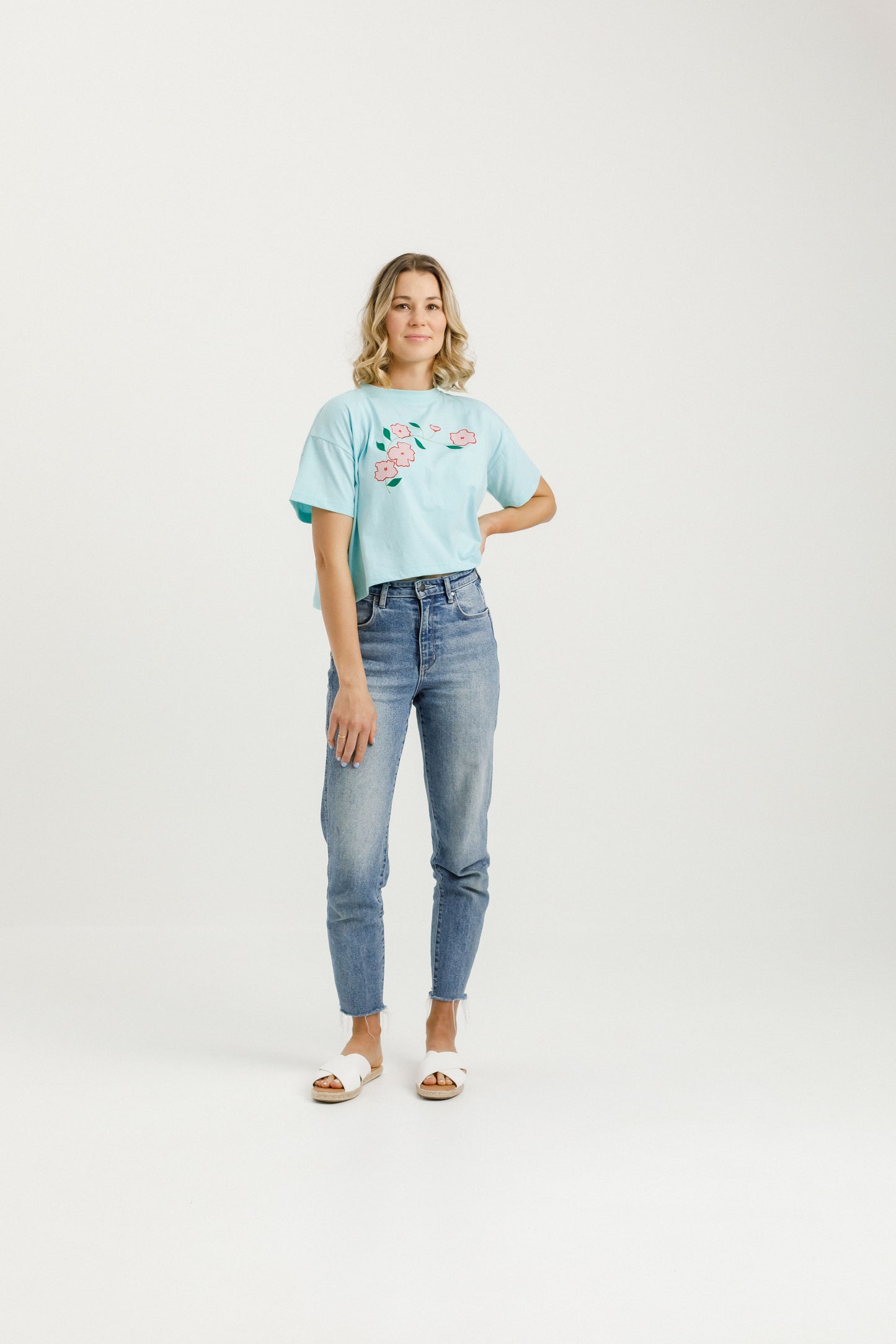 Flower Cropped T-Shirt