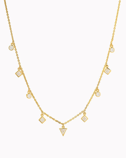 Village Stone Necklace - Gold Plated