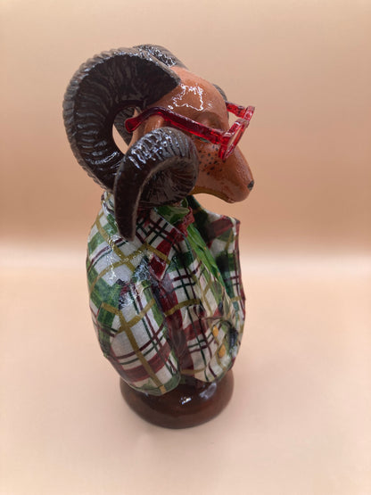Cam the Ram - Mixed Media Sculpture