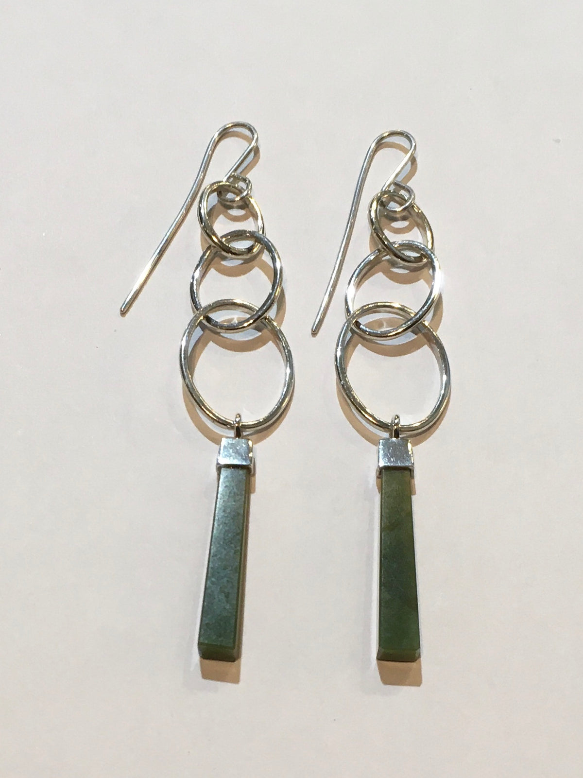 Triple Hoops with Capped Pounamu Earrings