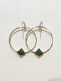 Large Hoops with Facet Kite Pounamu Earrings