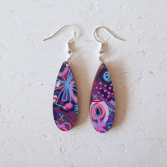 Berry Bomb - Long Tear Drop Earrings