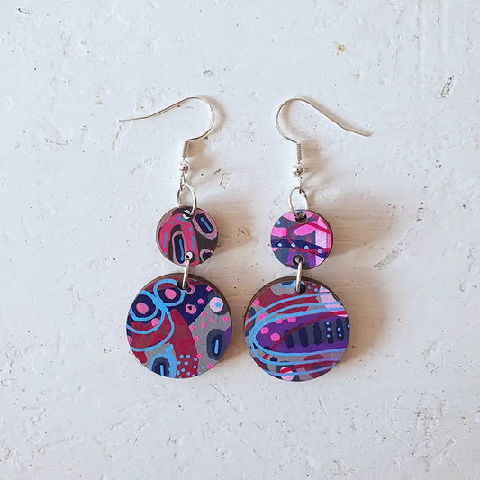 Berry Bomb - Tiny Top & Medium Rounds Earrings