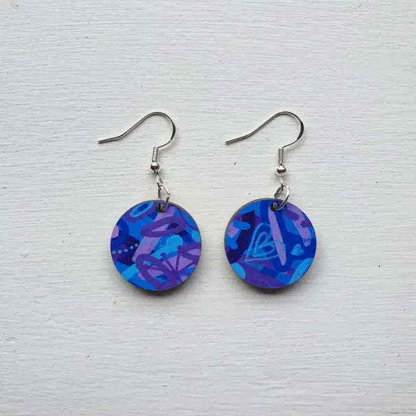 Blueberry Pop - Medium Round Earrings