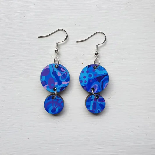 Blueberry Pop - Small Top & Tiny Round Earrings