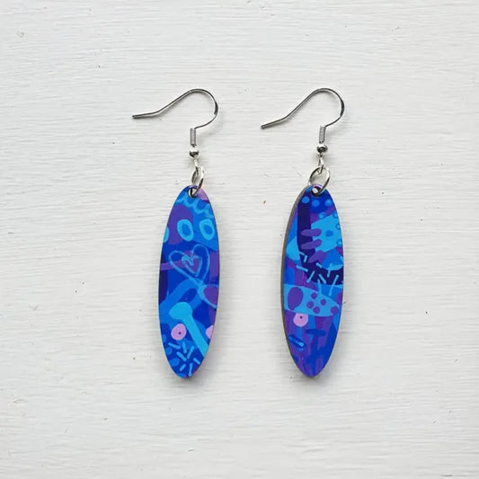 Blueberry Pop - Thin Oval Earrings