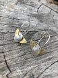 Half Moon Silver Brass Hoop Earrings