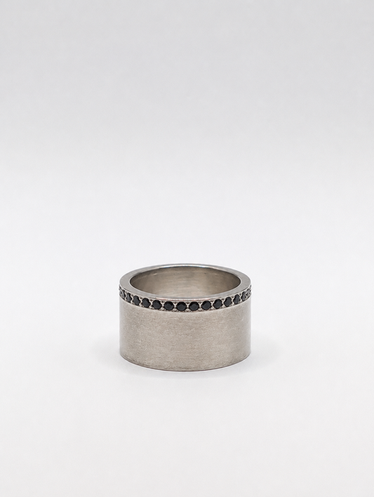 Sterling Silver Ring with Black Sapphires