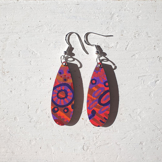 Choc Block - Long Teardrop Earrings