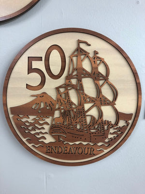 50 Cent Coin Wall Art