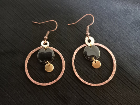 Black Enamel Earrings