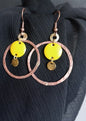 Yellow Enamel Earrings