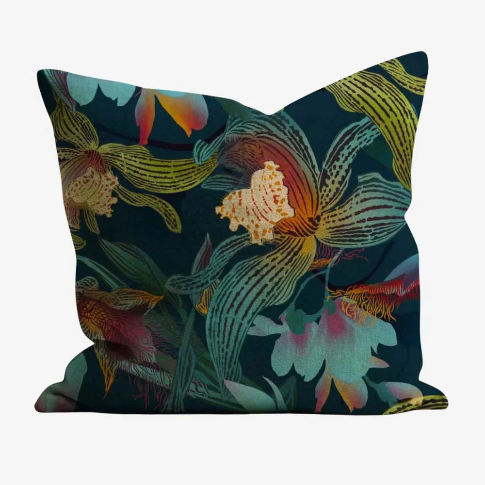 Flox Cushion Cover - Orchid and Florets - Hemp Indoor