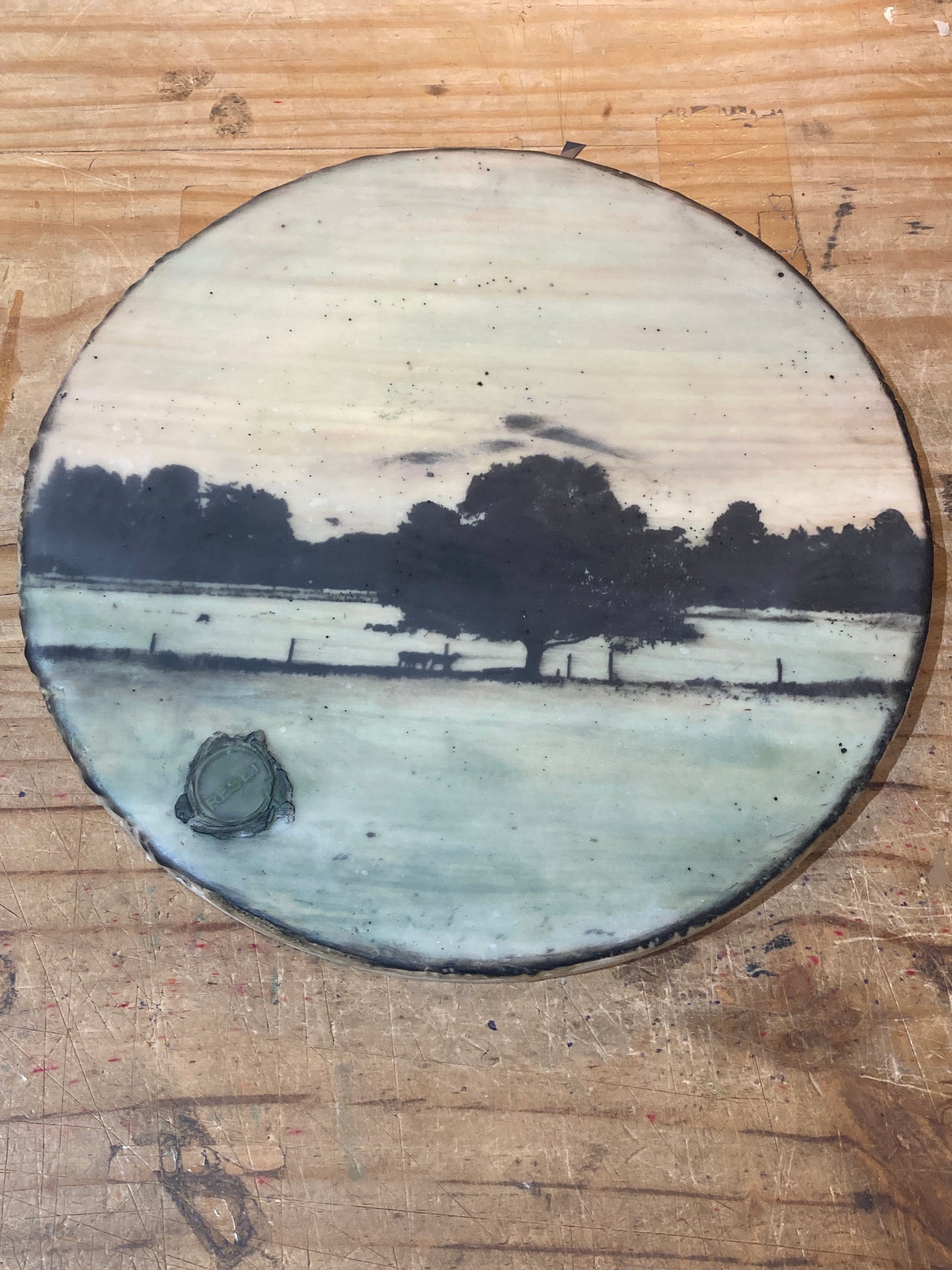 Rural Christchurch - Encaustic Artwork