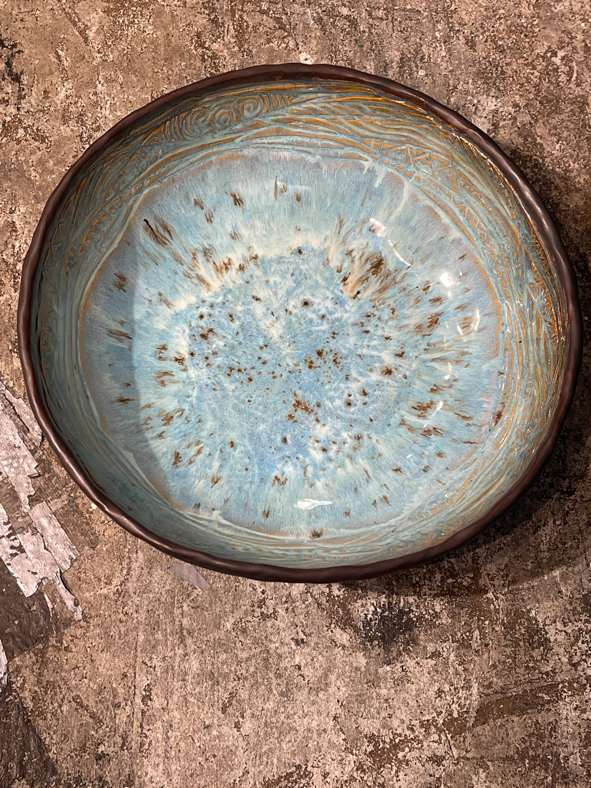 Ceramic Serving Bowl - Braided River